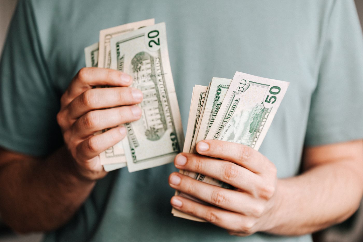 Cash being split between hands